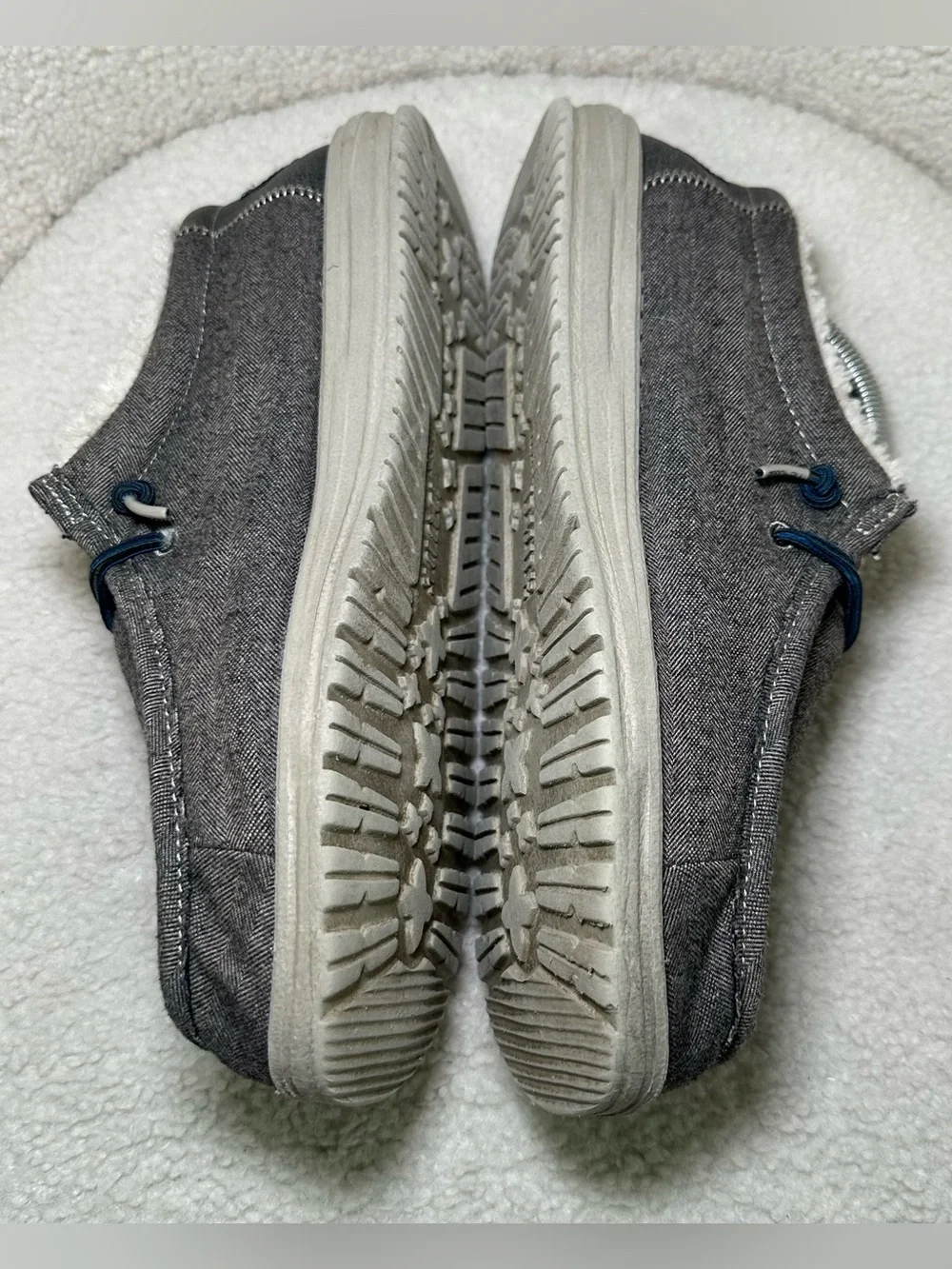 Hey Dude Wally Fleece Lined Grey Gray Brown Slip On Loafers Cozy Lightweight 9